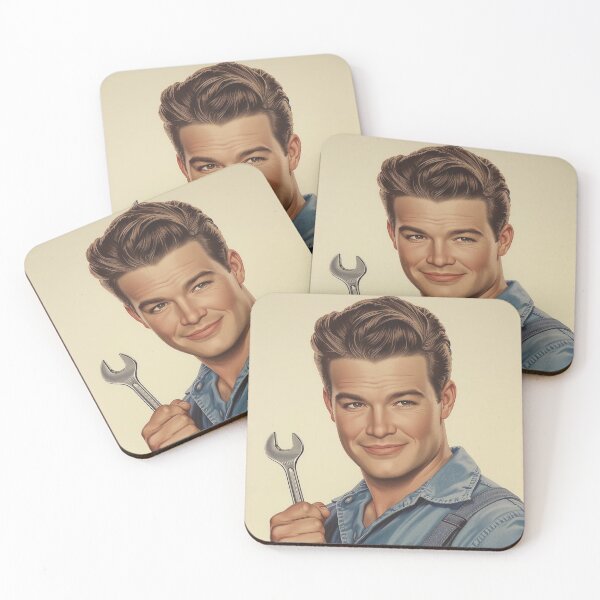 Item preview, Retro Mechanic Male Pin-Up | Vintage Handyman Americana Art designed and sold by MissSaylor.