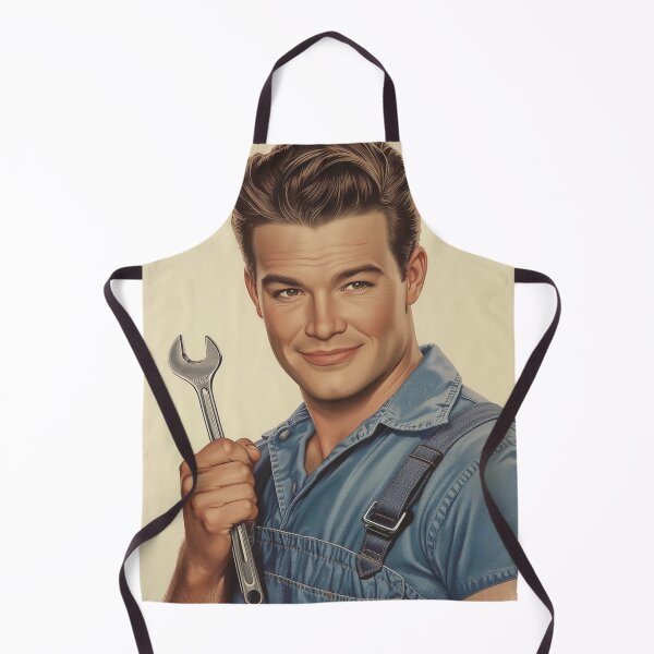 Item preview, Retro Mechanic Male Pin-Up | Vintage Handyman Americana Art designed and sold by MissSaylor.