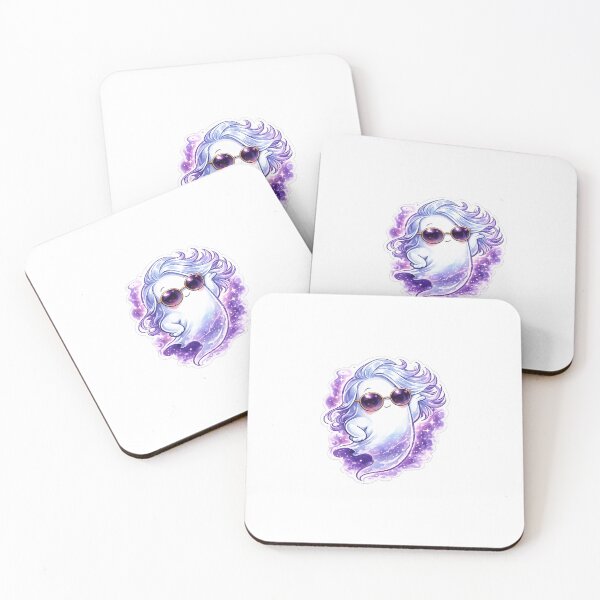Item preview, Cute Sassy Ghost Sticker – Hair Flip Ghost with Sunglasses & Purple Aura Aesthetic designed and sold by SparkVault.