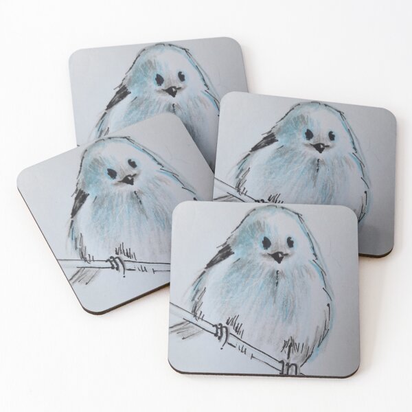 Item preview,  Shima Enaga Japanese long tailed tit doodle designed and sold by earthandsand.