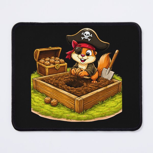 Item preview, Squirrelly Adventures part 3 - Pirate Squirrel Treasure Garden Shirt – Funny Walnut Burying Cartoon designed and sold by AnimalMarvels.