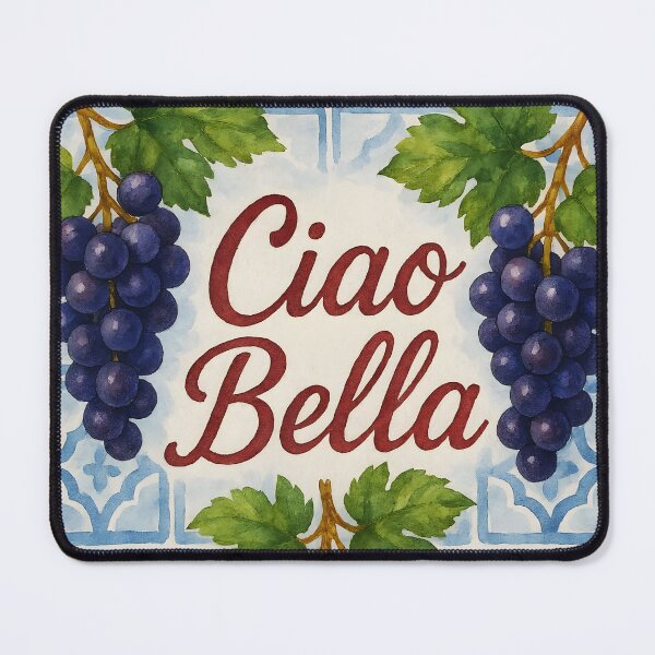 Item preview, Ciao Bella – Watercolor Grapes on Blue Italian Tiles designed and sold by EmeraldeaArt.