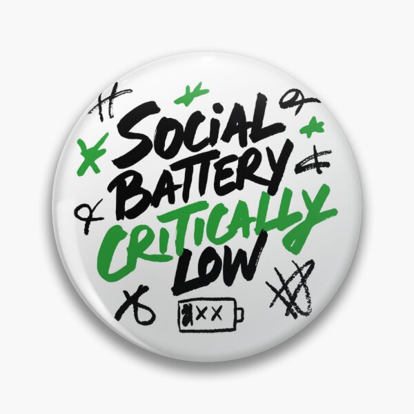 Item preview, Social Battery Critically Low Typography Design designed and sold by IslandTyped.