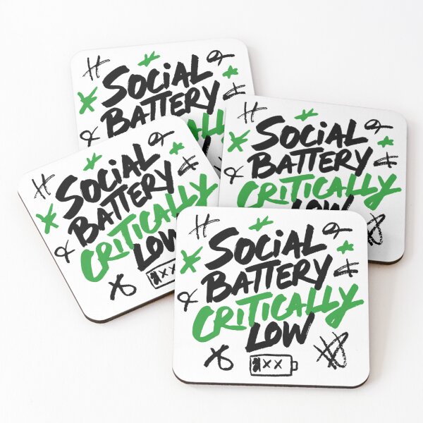 Item preview, Social Battery Critically Low Typography Design designed and sold by IslandTyped.