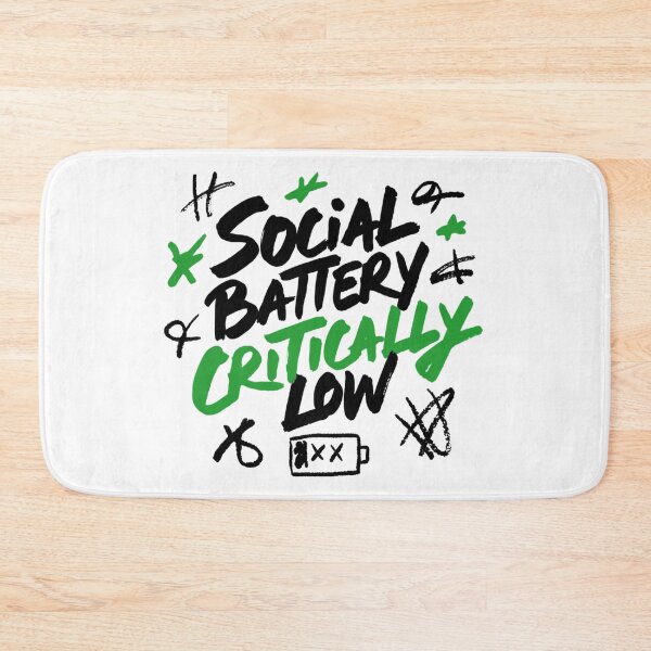 Item preview, Social Battery Critically Low Typography Design designed and sold by IslandTyped.
