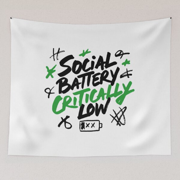 Item preview, Social Battery Critically Low Typography Design designed and sold by IslandTyped.
