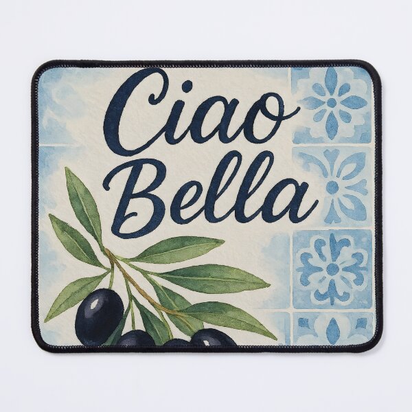 Item preview, Ciao Bella – Watercolor Black Olives on Blue Italian Tiles designed and sold by EmeraldeaArt.