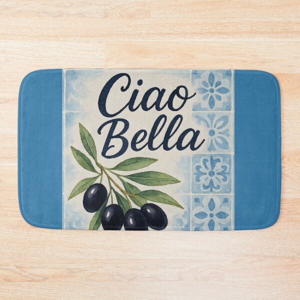 Item preview, Ciao Bella – Watercolor Black Olives on Blue Italian Tiles designed and sold by EmeraldeaArt.