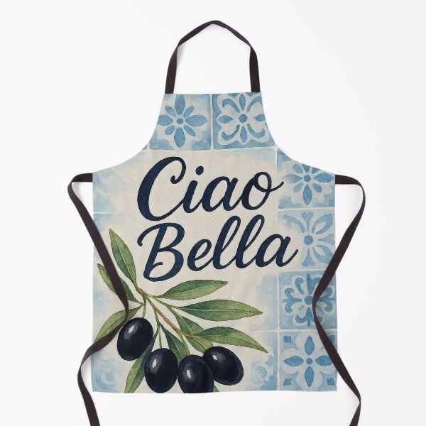 Item preview, Ciao Bella – Watercolor Black Olives on Blue Italian Tiles designed and sold by EmeraldeaArt.