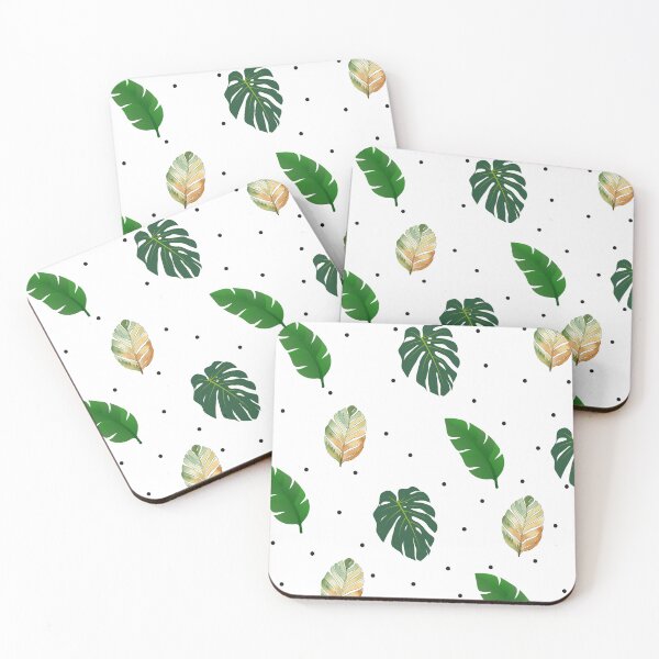 Item preview, Tropical Leaf Pattern on Black Background designed and sold by Cutethings3.