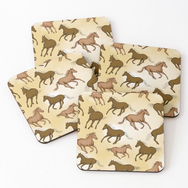 Item preview, Seamless Galloping Horses Pattern on Vintage Beige designed and sold by cirgitstudio.