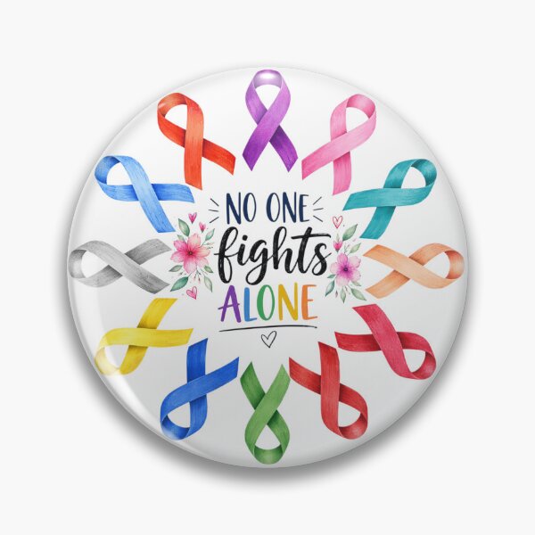 Item preview, No One Fights Alone Awareness Ribbon  designed and sold by Thread&Fable.