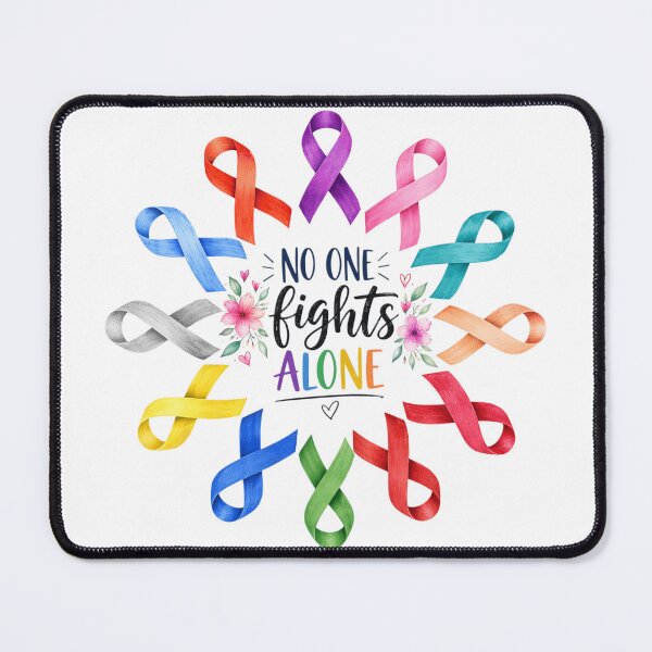 Item preview, No One Fights Alone Awareness Ribbon  designed and sold by Thread&Fable.