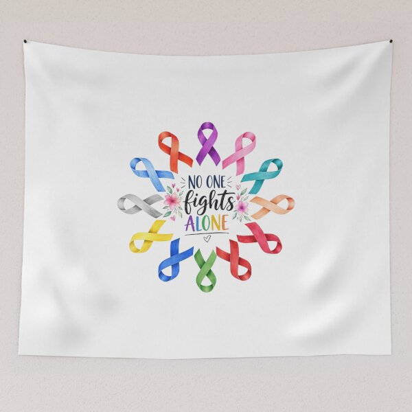 Item preview, No One Fights Alone Awareness Ribbon  designed and sold by Thread&Fable.