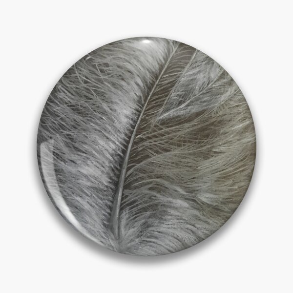 Item preview, Fluffy feather drawing,  white pencil on black  designed and sold by earthandsand.