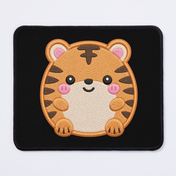 Item preview, Super Cute Kawaii Tiger Embroidery Patch Style | Chibi Pastel Orange Tiger Aesthetic | Cute Safari Animal Design designed and sold by ColorSplash123.