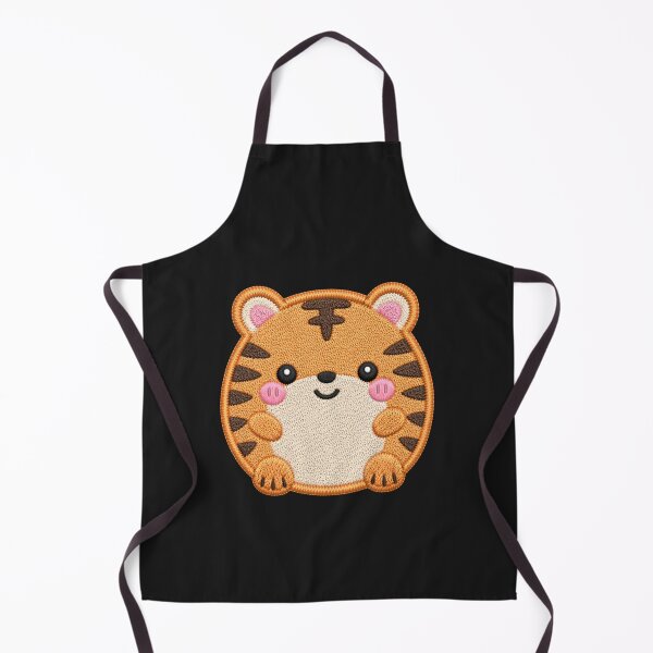 Item preview, Super Cute Kawaii Tiger Embroidery Patch Style | Chibi Pastel Orange Tiger Aesthetic | Cute Safari Animal Design designed and sold by ColorSplash123.