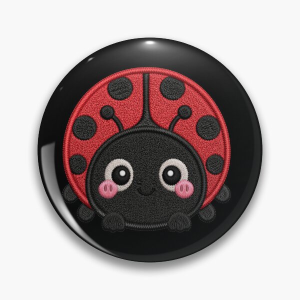 Item preview, Super Cute Kawaii Ladybug Embroidery Patch Style | Chibi Pastel Red Ladybug Aesthetic | Cute Insect Design designed and sold by ColorSplash123.