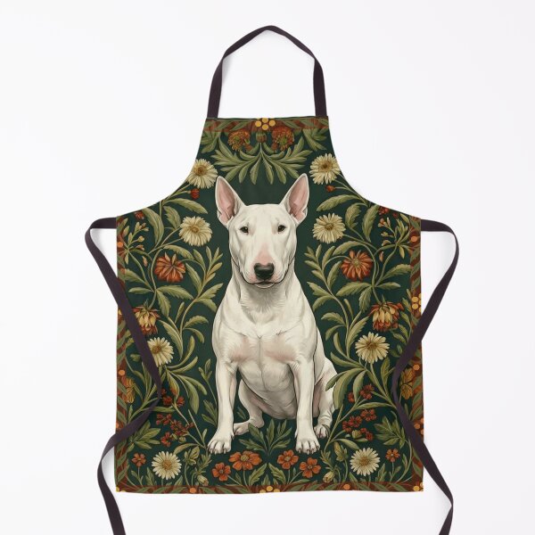 Item preview, White Bull Terrier Dog William Morris Style Floral designed and sold by AntiqueImages.