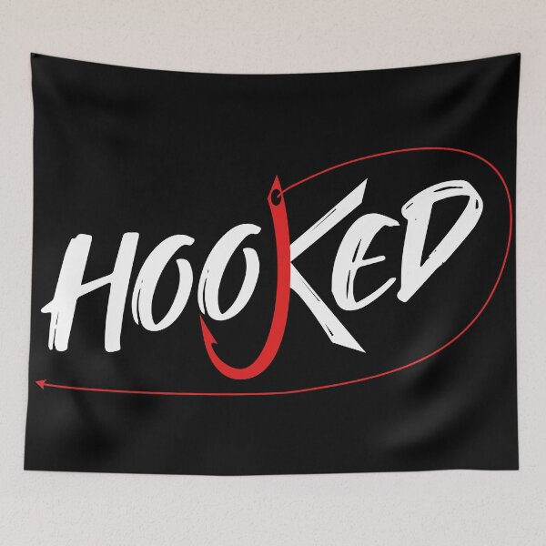 Item preview, Hooked Statement Tee – Clean Text Design with Red Hook designed and sold by mozou.