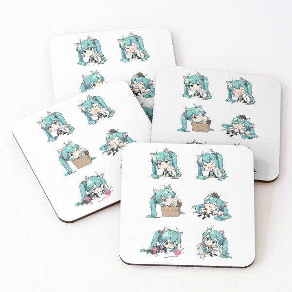 Item preview, Cute Chibi Anime Girl with Cats – Kawaii Sticker Set | Adorable Twin Tail Character designed and sold by Dyan4.