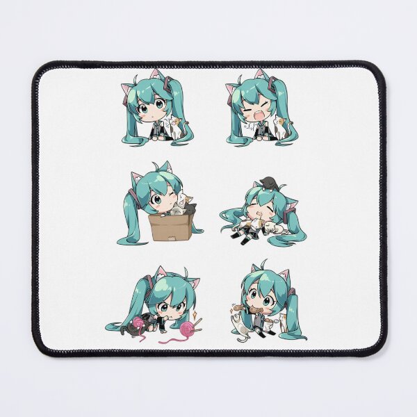 Item preview, Cute Chibi Anime Girl with Cats – Kawaii Sticker Set | Adorable Twin Tail Character designed and sold by Dyan4.