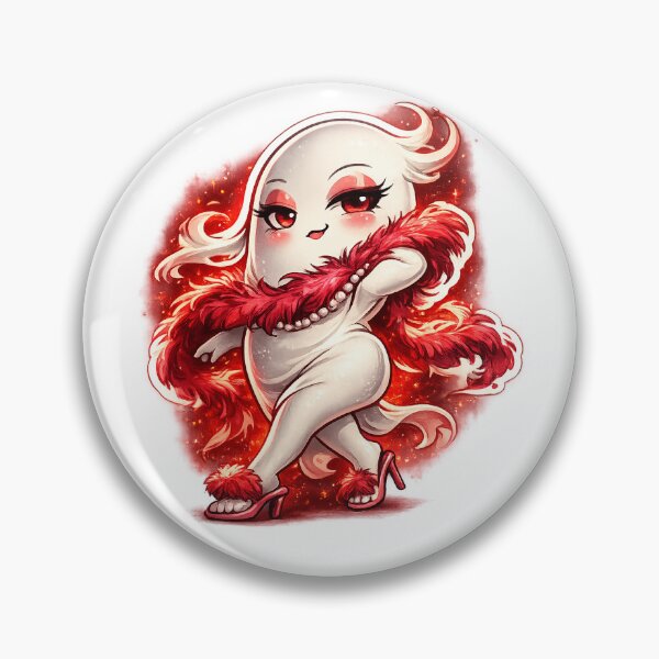 Item preview, Sassy Strutting Ghost Sticker – Glam Attitude Ghost with Feather Boa & Heels designed and sold by SparkVault.