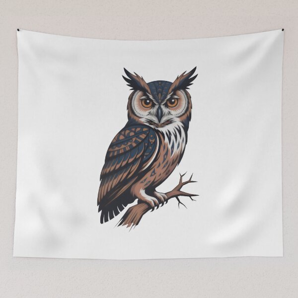 Item preview, Ornate Owl Illustration with Intricate Feather Patterns designed and sold by Zanigold.