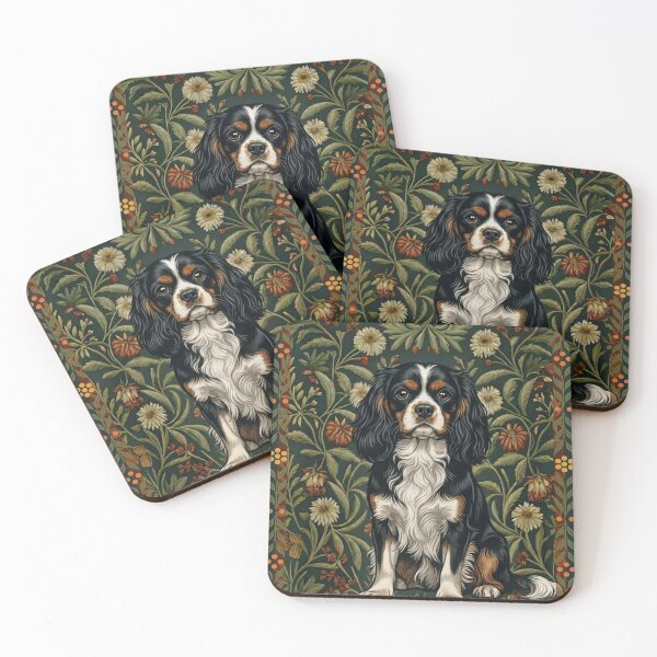 Item preview, Cavalier King Charles Spaniel William Morris Style designed and sold by AntiqueImages.
