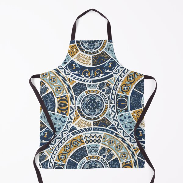 Item preview, Blue and Gold Mediterranean Mosaic Tile Pattern designed and sold by cirgitstudio.
