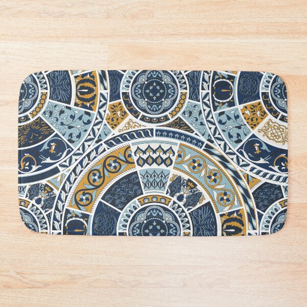 Item preview, Blue and Gold Mediterranean Mosaic Tile Pattern designed and sold by cirgitstudio.