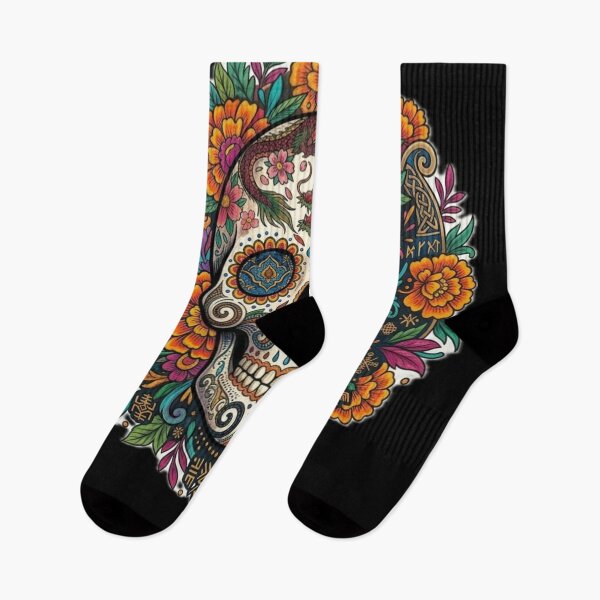 Item preview,  World Heritage Sugar Skull - Sacred Dragon & Marigold Art designed and sold by EARTH PEOPLE.