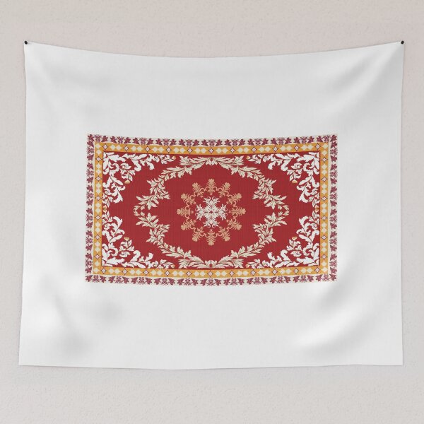 Item preview, Red Persian Floral Rug Pattern vintage floral background designed and sold by ChaReePat.