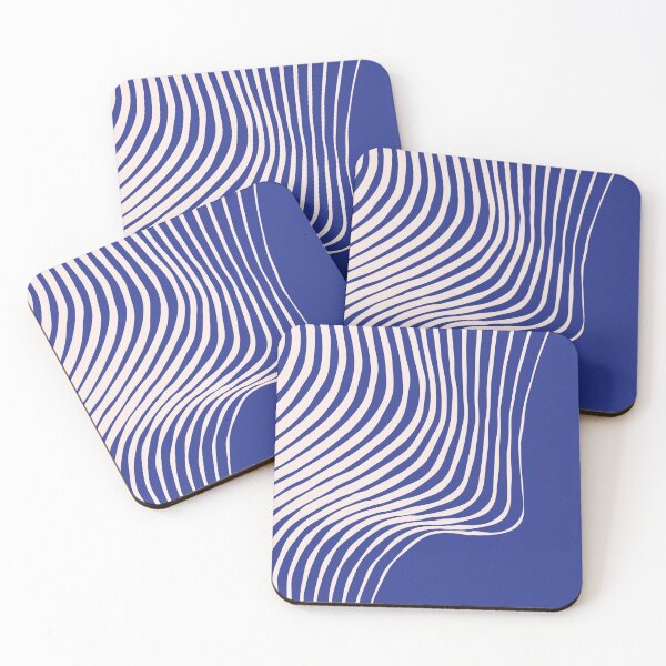 Item preview, Deep Sea – Flowing Abstract Line Pattern in Deep Blue, Calm Minimal Aesthetic designed and sold by Helmina Groper.