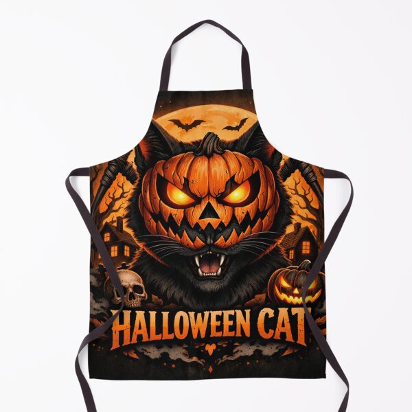 Item preview, Halloween Cat Pumpkin Mask Spooky Black Cat Horror Graphic designed and sold by ArtoryNest.