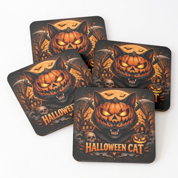 Item preview, Halloween Cat Pumpkin Mask Spooky Black Cat Horror Graphic designed and sold by ArtoryNest.