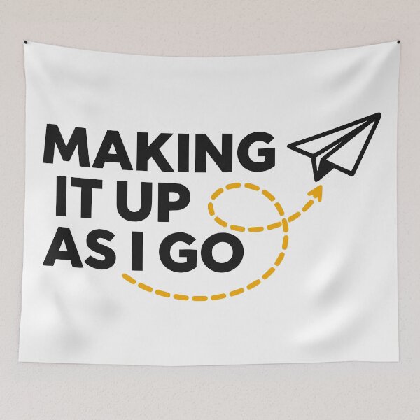 Item preview, Minimalist Making It Up Paper Airplane Quote designed and sold by FunFitLife Studio.