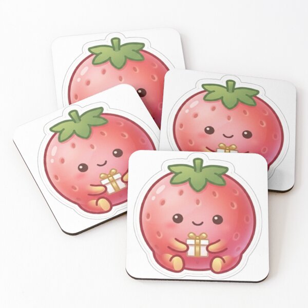 Item preview, Strawberry Gift Kawaii Sticker – Cute Love Minimal Aesthetic designed and sold by Dakochaaan.