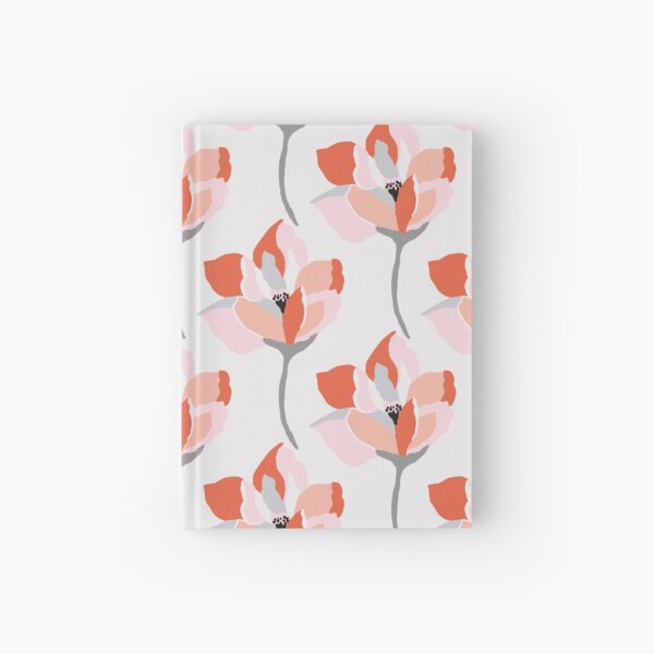 Pretty, stylised coral floral Hardcover Journal