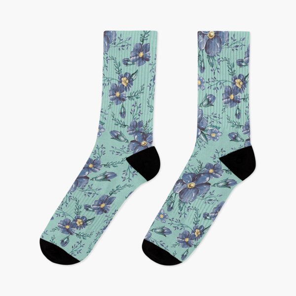 Item preview, Vintage Watercolor Boho Floral Pattern on Turquoise designed and sold by cirgitstudio.
