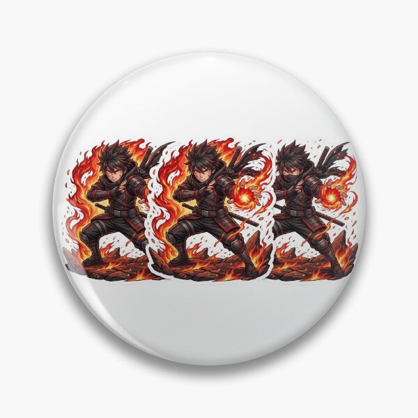 Item preview, Fire Ninja Anime Sticker – Flame Power Warrior designed and sold by SainiArt19.