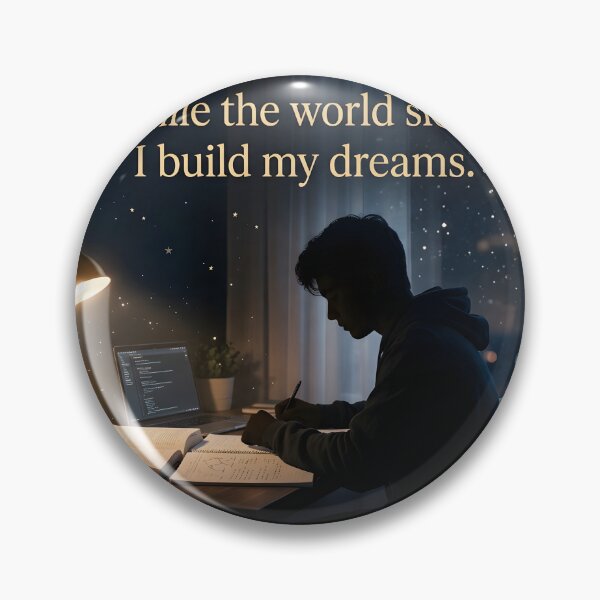 Item preview, Midnight Dreamer Study Aesthetic - While The World Sleeps Quote designed and sold by MCV-Designs.