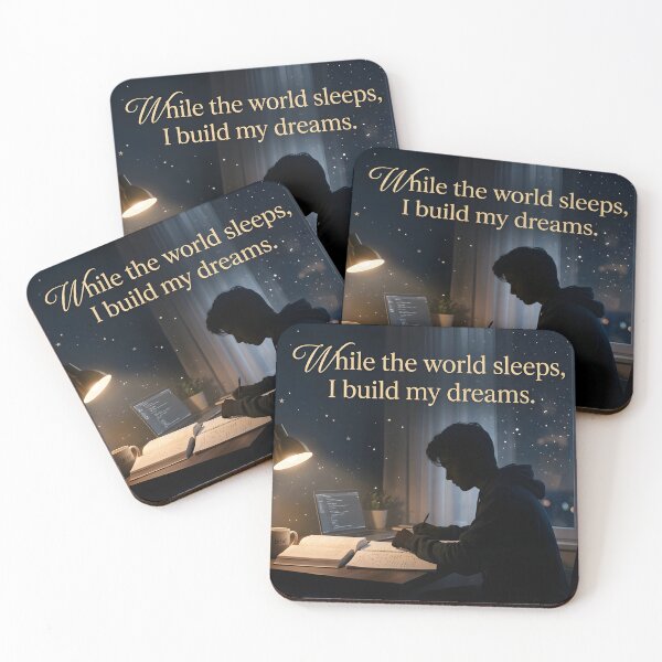 Item preview, Midnight Dreamer Study Aesthetic - While The World Sleeps Quote designed and sold by MCV-Designs.