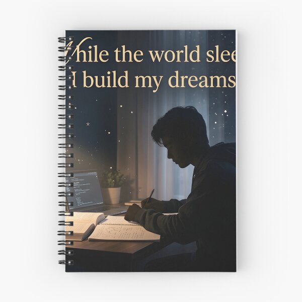 Item preview, Midnight Dreamer Study Aesthetic - While The World Sleeps Quote designed and sold by MCV-Designs.