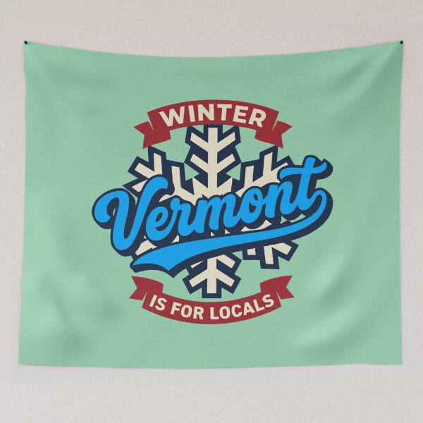 Item preview, Vermont Winter Is For Locals Retro 802 Heavy Script Snowflake designed and sold by Cozy-Old-Pub.
