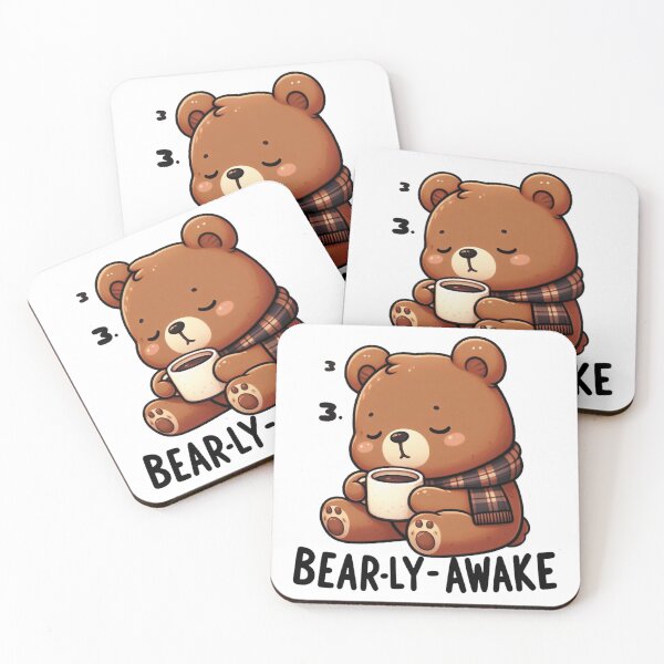 Item preview, Bearly Awake Funny Bear And Coffee designed and sold by FurAndFlaireg.