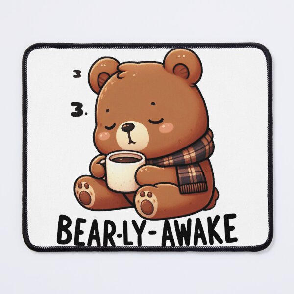 Item preview, Bearly Awake Funny Bear And Coffee designed and sold by FurAndFlaireg.