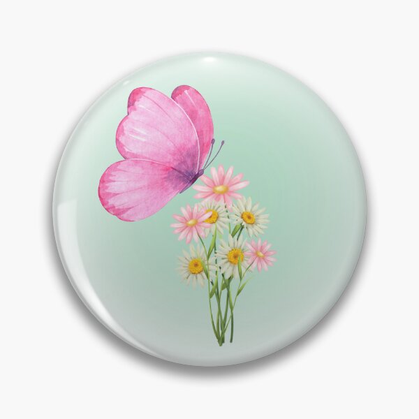 Item preview, Pink Butterfly and Flowers Nature Artwork designed and sold by Cutethings3.