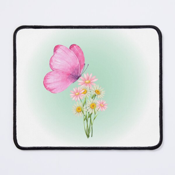 Item preview, Pink Butterfly and Flowers Nature Artwork designed and sold by Cutethings3.