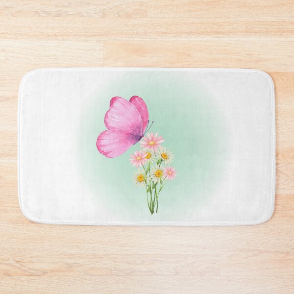 Item preview, Pink Butterfly and Flowers Nature Artwork designed and sold by Cutethings3.